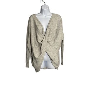 Design Lab Lord & Taylor Speckled Twist Front Dolman Sleeve Sweater Women S